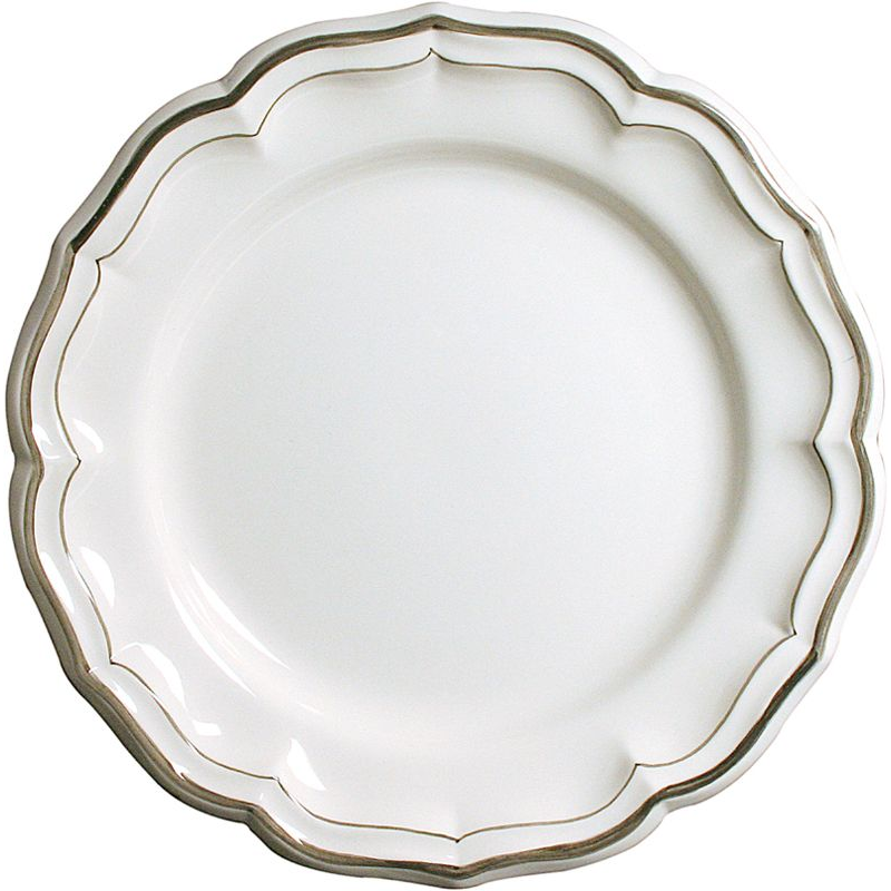 Plat rond creux 1692CPC622 Filets taupes - Gien