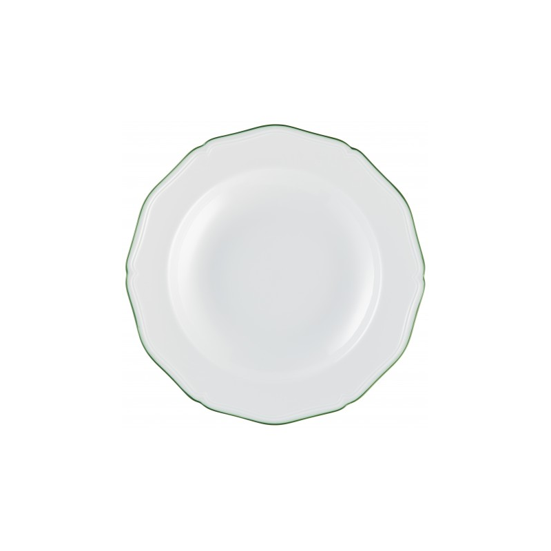 Plat rond creux Touraine double filet vert - Raynaud