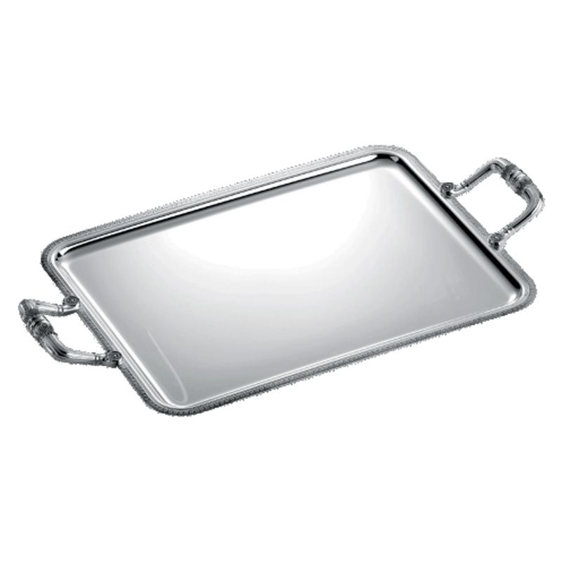 Plateau rectangulaire à anses B04200760 Malmaison Métal argenté - Christofle