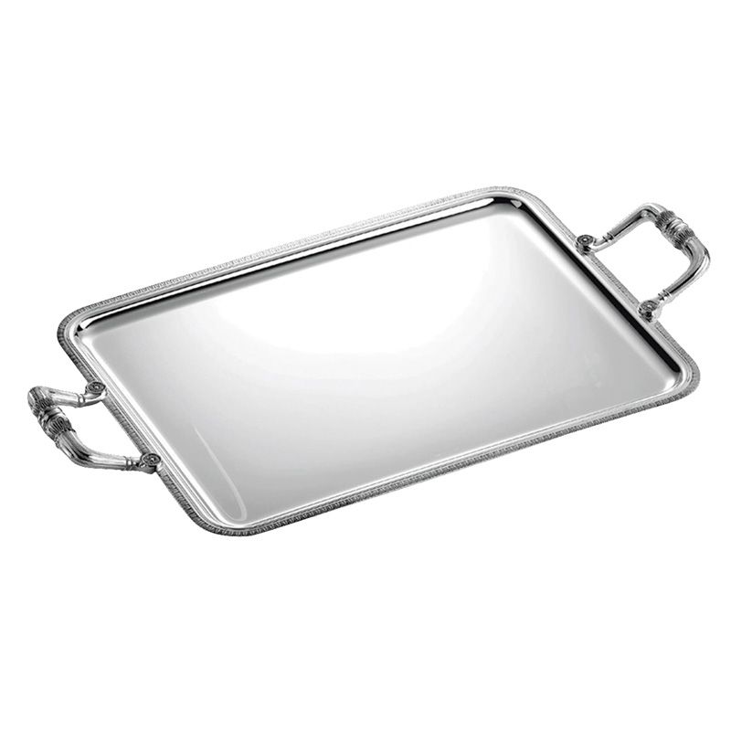 Plateau rectangulaire à anses B04202100 Malmaison Métal argenté - Christofle