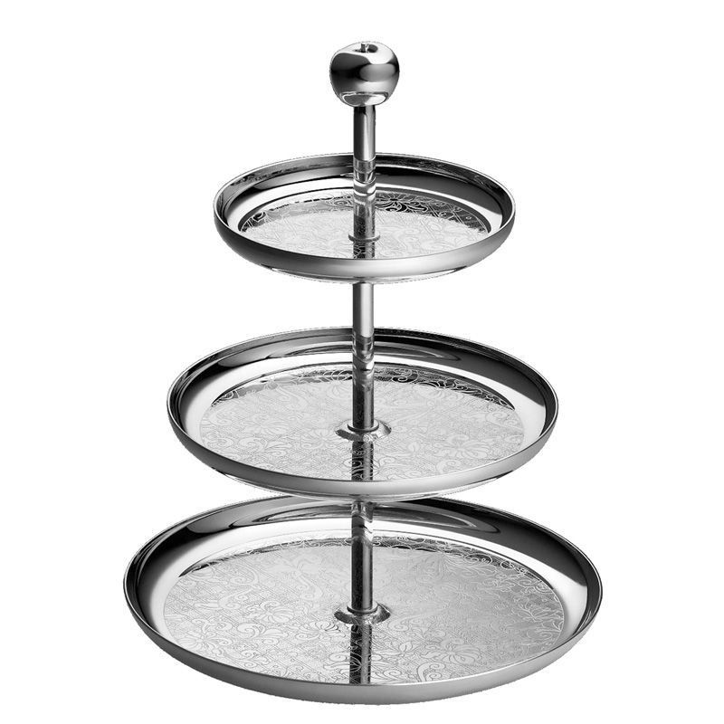 Porte mignardises 3 plateaux B04248470 Jardin d'Eden Métal argenté - Christofle