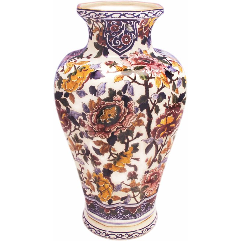 Potiche octogone 0120CPOC31 Pivoines - Gien