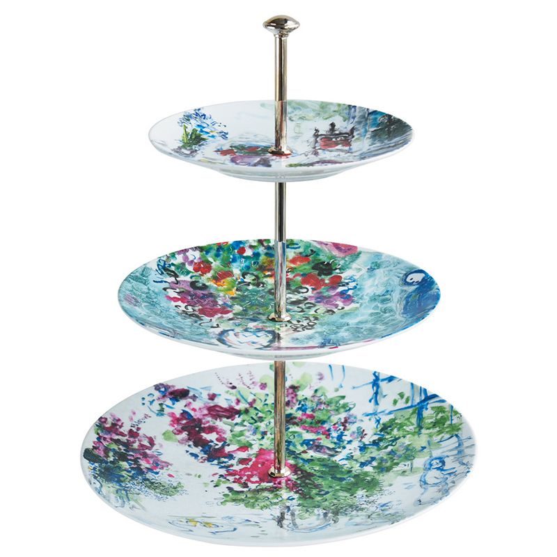 Serviteur 3 plateaux 1828/21533 Bouquets de fleurs - Bernardaud