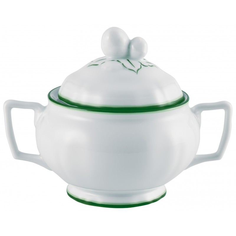 Sucrier Touraine double filet vert - Raynaud