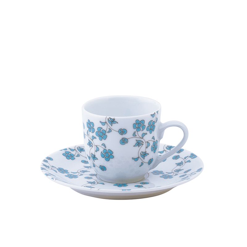 Tasse et soucoupe à café 036735 Fleur Bleue - Deshoulières