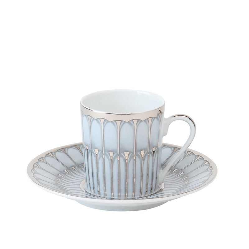 Tasse et soucoupe à café 030362 Arcades gris platine - Deshoulières