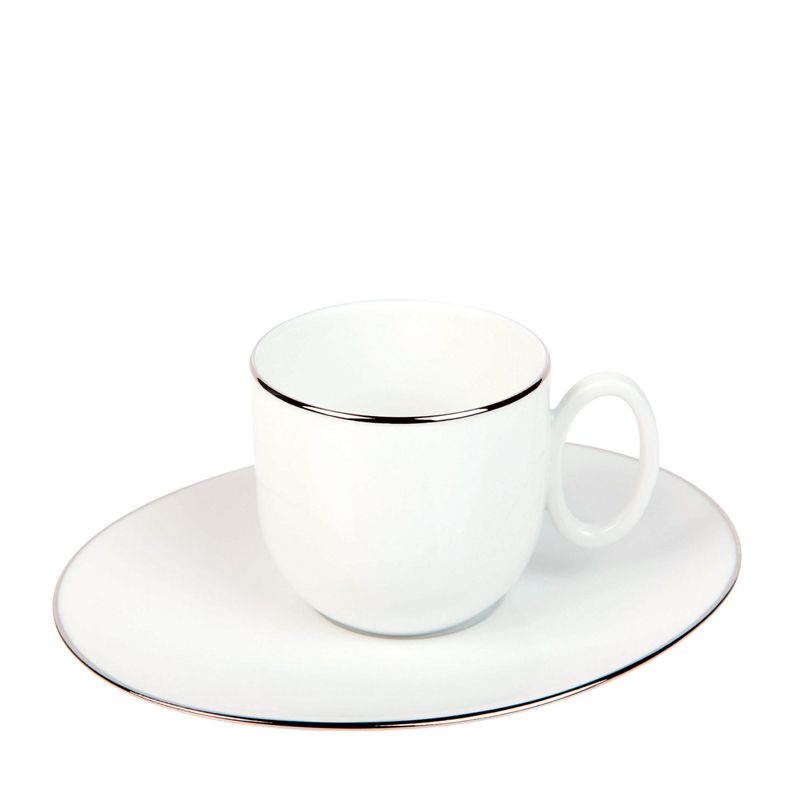 Tasse et soucoupe à café 016537 Epure platine - Deshoulières