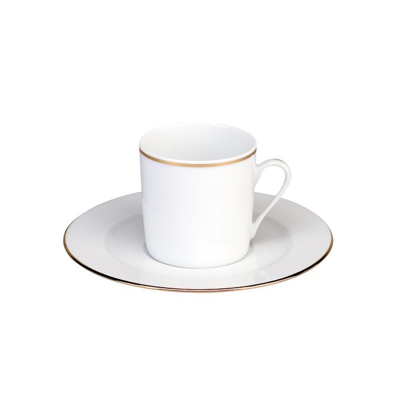 Tasse et soucoupe à café Europe 1030/020081 Filet or 1,5 mm - Deshoulières