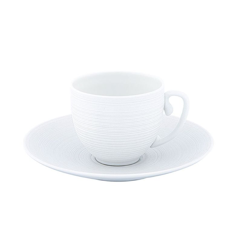 Tasse et soucoupe à café extra HEM3017BS0000/HEM3009BS0000 Hémisphère satin - J.L.Coquet