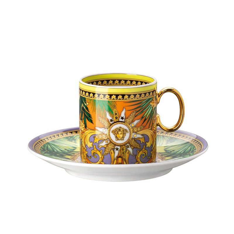 Tasse et soucoupe à café haute Jungle animalier - Versace