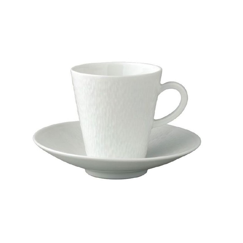 Tasse et soucoupe à café Minéral blanc - Raynaud