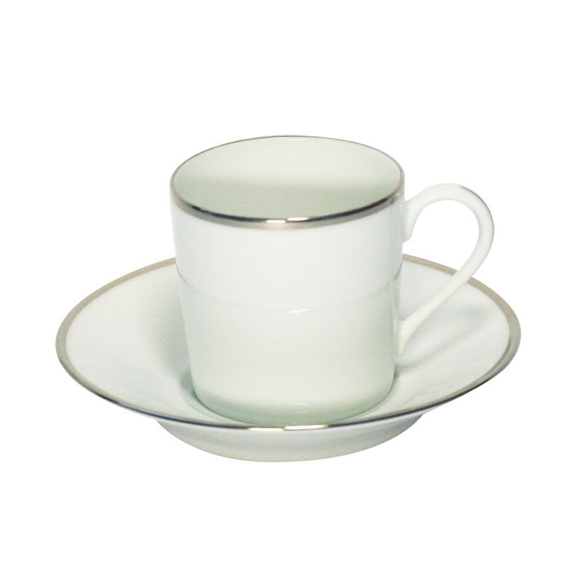 Tasse et soucoupe à café Orsay platine - Haviland
