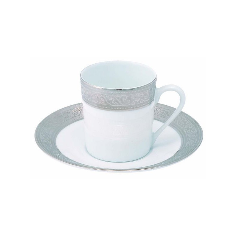 Tasse et soucoupe à café 013939 Royal Trianon platine - Deshoulières