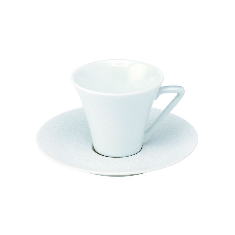 Tasse et soucoupe à café 022992 Seychelles platine mat - Deshoulières