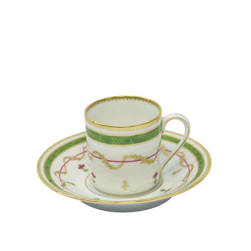 Tasse et soucoupe à café Vieux Paris Vert - Haviland