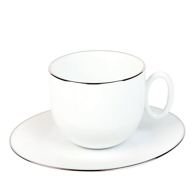 Tasse et soucoupe à déjeuner 016543 Epure platine - Deshoulières