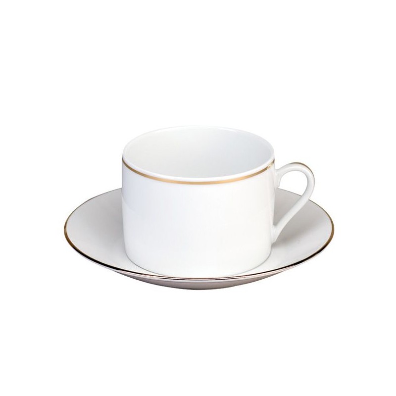 Tasse et soucoupe à déjeuner 1030/020082 Filet or 1,5 mm - Deshoulières
