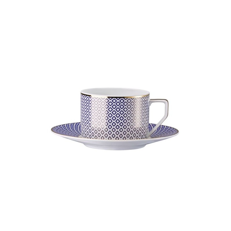 Tasse et soucoupe à déjeuner Carreau Bleu - Rosenthal