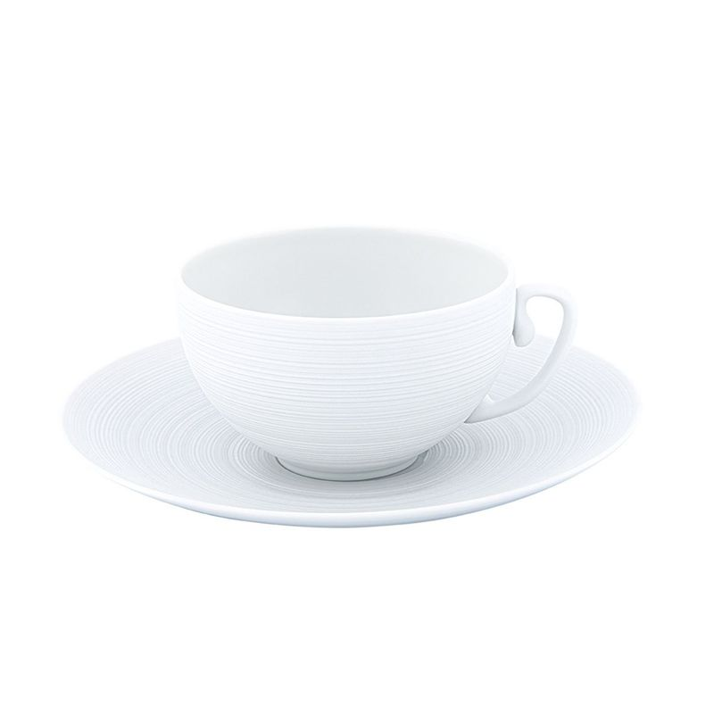 Tasse et soucoupe à déjeuner HEM3021BS0000/HEM3011BS0000 Hémisphère satin - J.L.Coquet