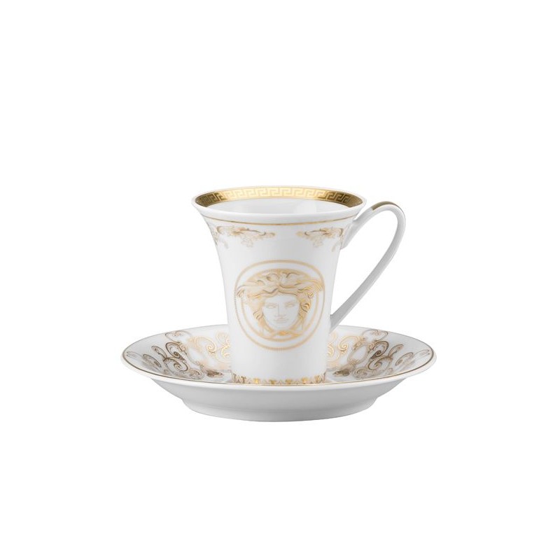 Tasse et soucoupe à expresso OR Medusa Gala - Versace