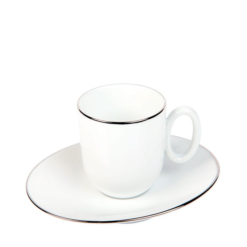 Tasse et soucoupe à moka 020823 Epure platine - Deshoulières