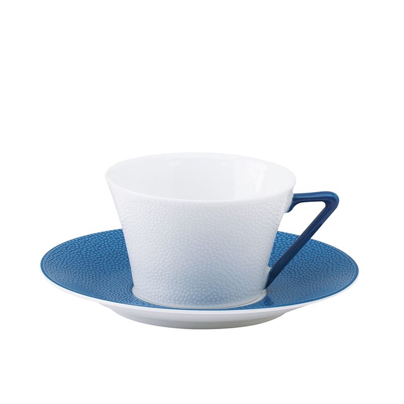 Tasse et soucoupe à thé 033472 Seychelles bleu - Deshoulières