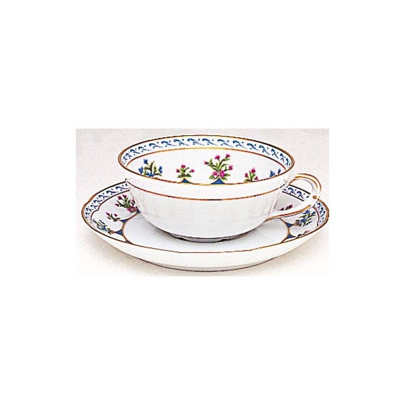Tasse et soucoupe à thé Chateaubriand bleu - Bernardaud