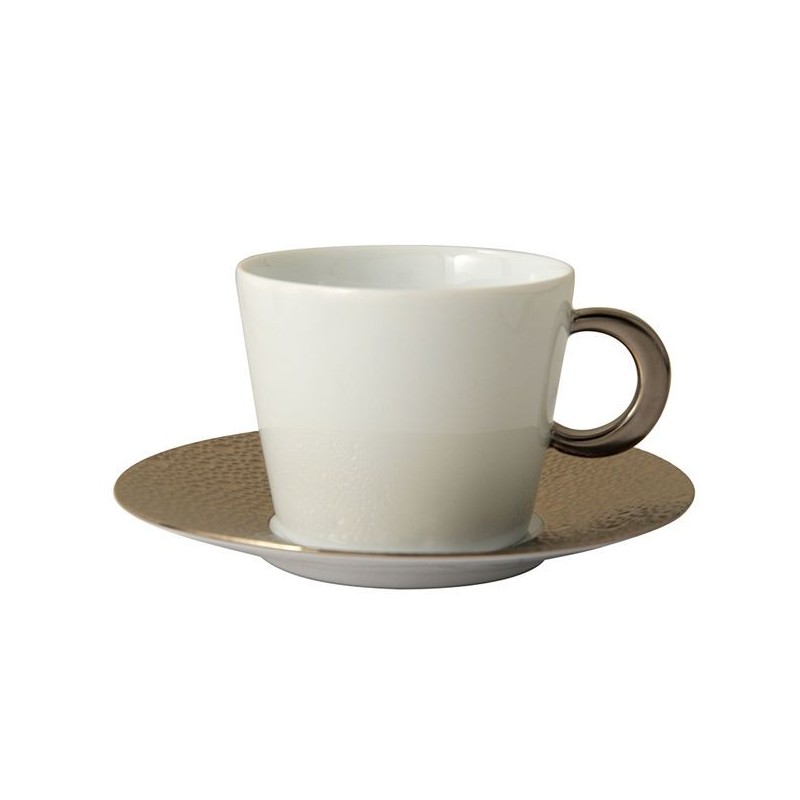 Tasse et soucoupe à thé 1721/20454 Ecume platine - Bernardaud