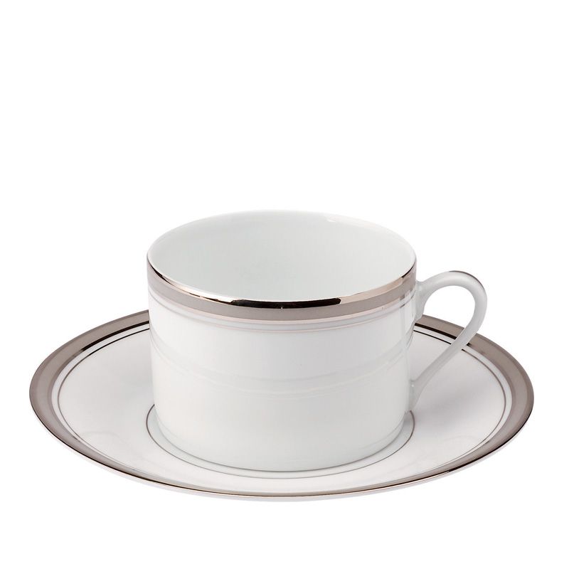 Tasse et soucoupe à thé 023483 Excellence poudré gris - Deshoulières