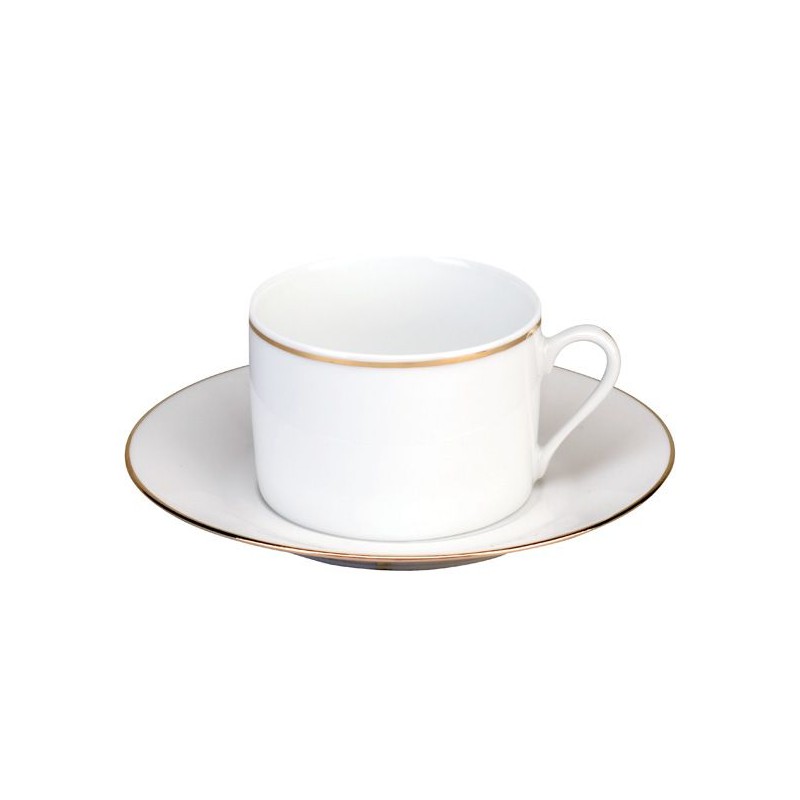 Tasse et soucoupe à thé 1030/020083 Filet or 1,5 mm - Deshoulières