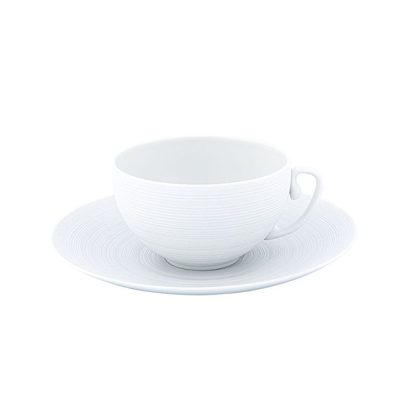 Tasse et soucoupe à thé HEM3024BS0000/HEM3013BS0000 Hémisphère satin - J.L.Coquet