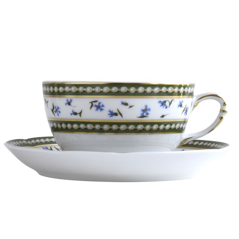 Tasse et soucoupe à thé L004/89 Marie Antoinette - Ancienne Manufacture Royale