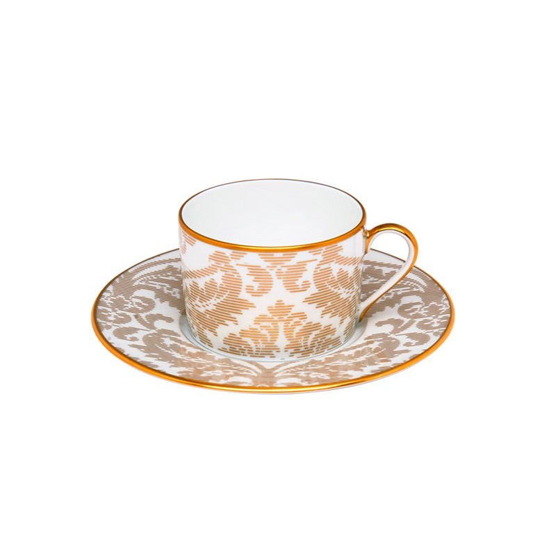 Tasse et soucoupe à thé or Damassé - Haviland