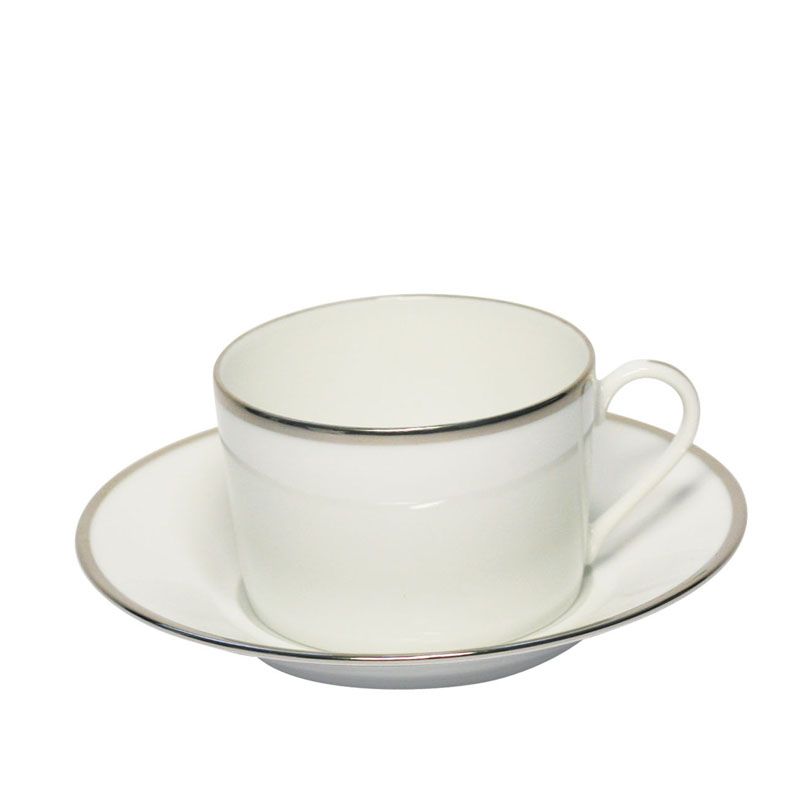 Tasse et soucoupe à thé Orsay platine - Haviland