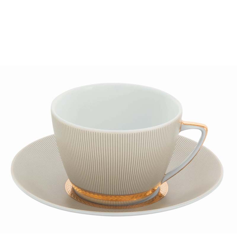 Tasse et soucoupe à thé 035016 Pharaon or - Deshoulières