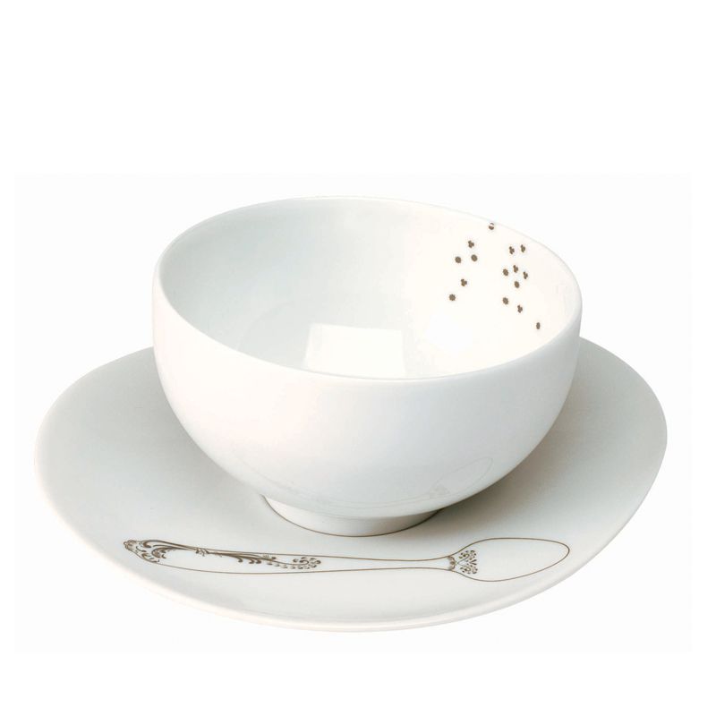 Tasse et soucoupe à thé sans anse 024164  Papilles - Deshoulières