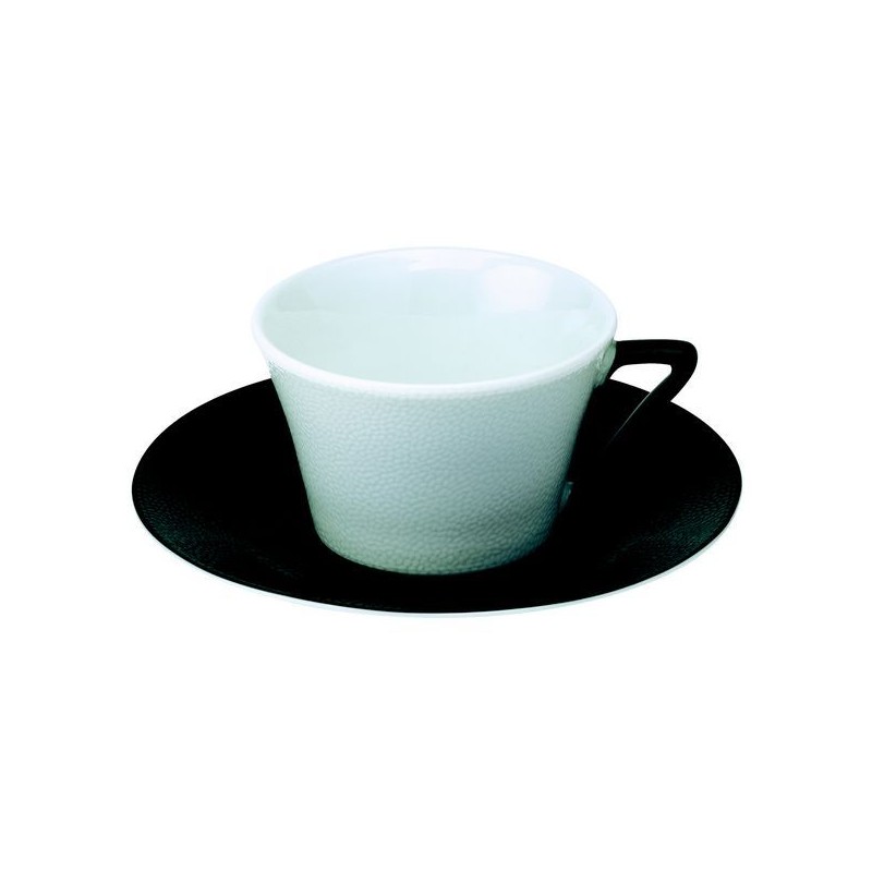 Tasse et soucoupe à thé 012272 Seychelles noir - Deshoulières