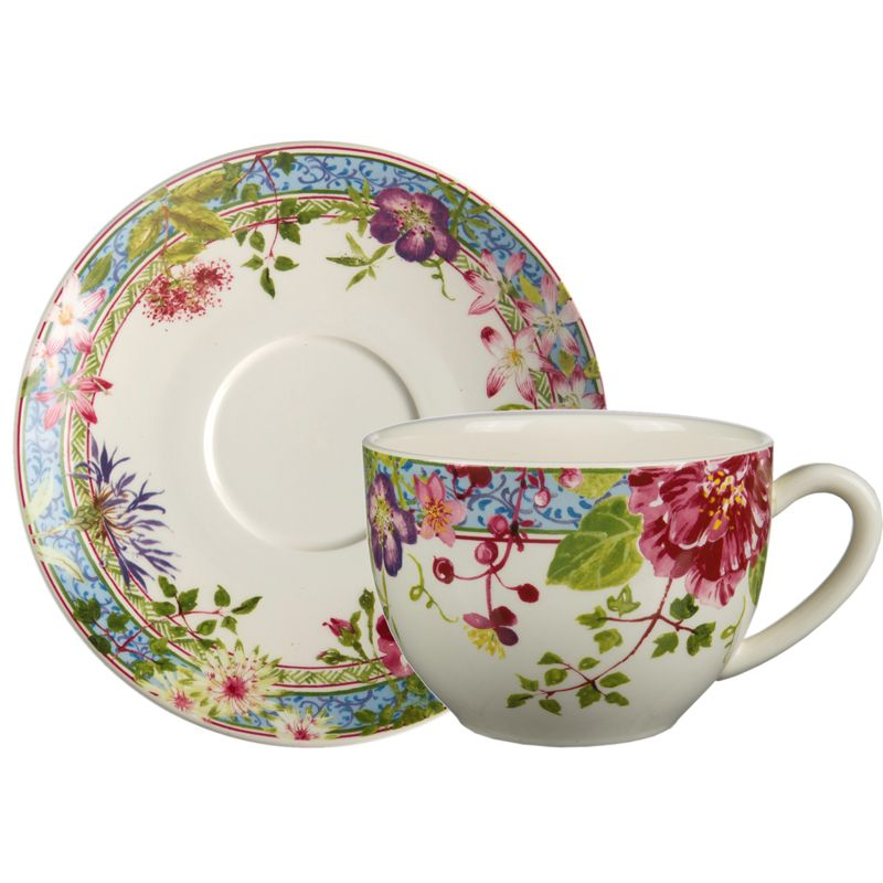 Tasse et soucoupe déjeuner jumbo 16431PTJ01 Millefleurs - Gien
