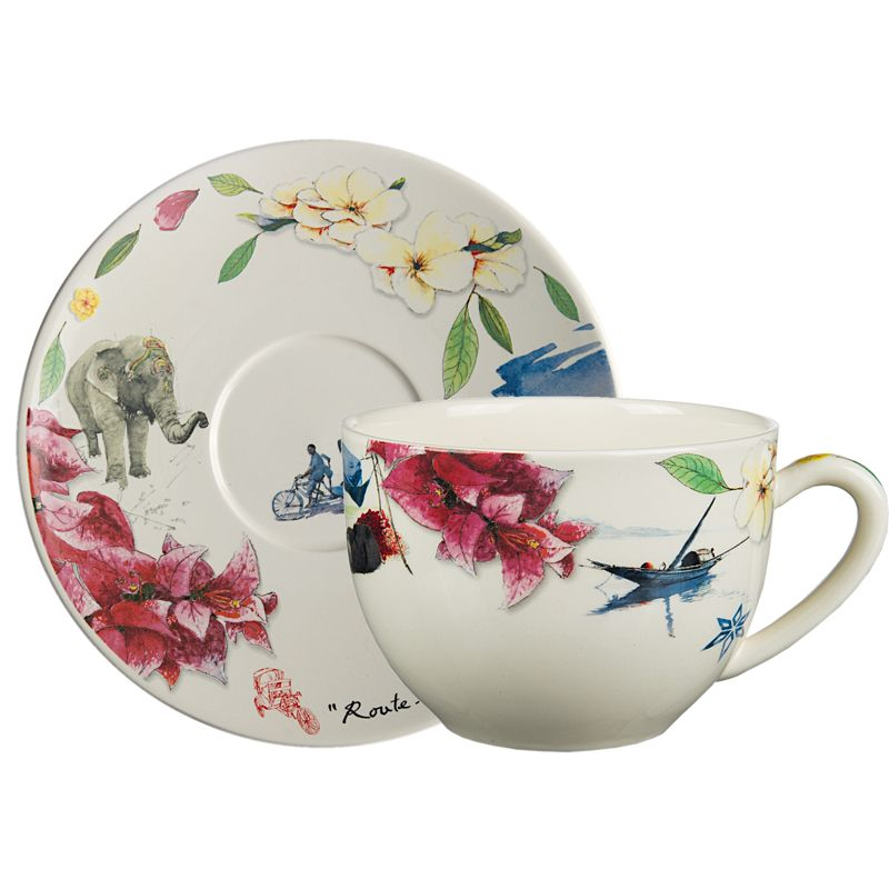Tasse et soucoupe jumbo 17481PTJ01 Route des Indes - Gien