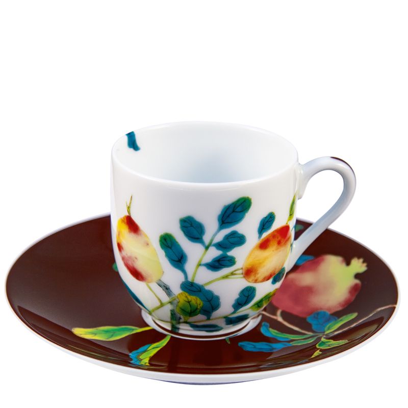 Tasse et soucoupe marron à café 0781-20-852013 Harmonia - Raynaud