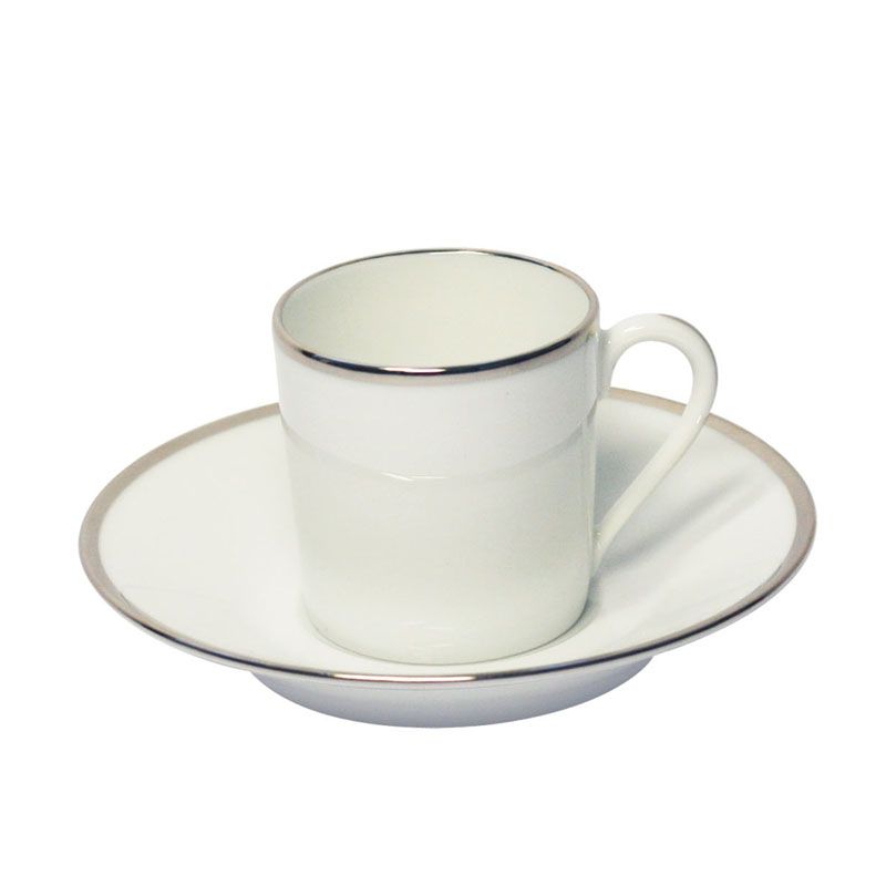 Tasse et soucoupe moka Orsay platine - Haviland