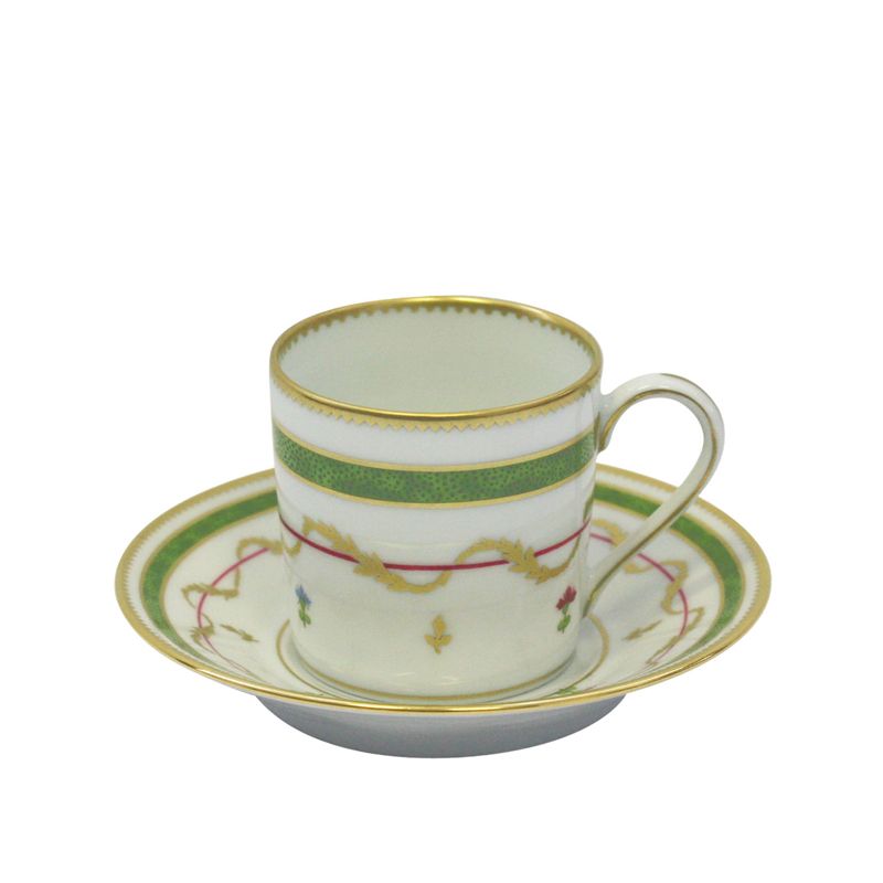 Tasse et soucoupe moka Vieux Paris Vert - Haviland