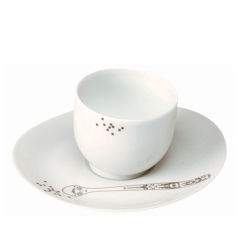 Tasse sans anse et soucoupe à moka 016872 Papilles - Deshoulières