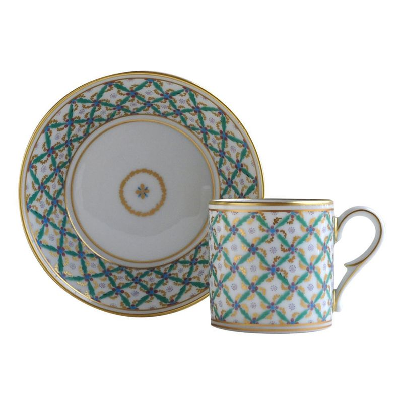 Quadrille Verte L714/4519 Tasses Historiques - Ancienne Manufacture Royale