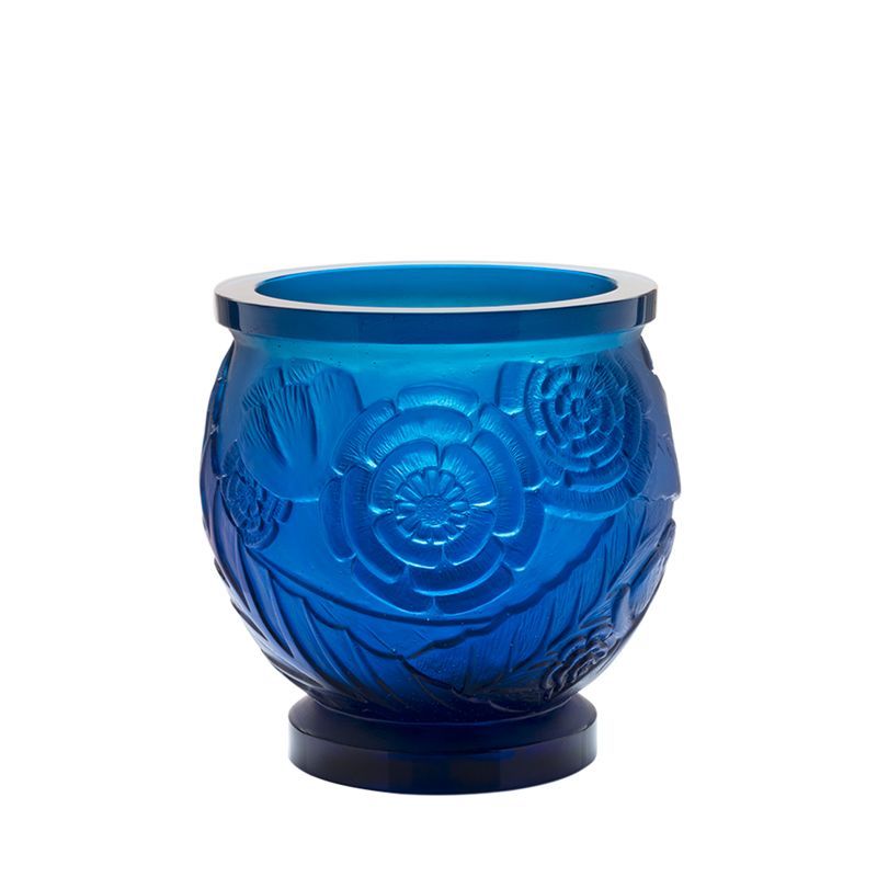 Vase bleu moyen 05588 Empreinte - Daum