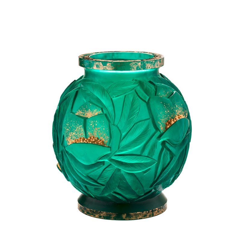 Vase GM vert /or 05584-1 Empreinte - Daum