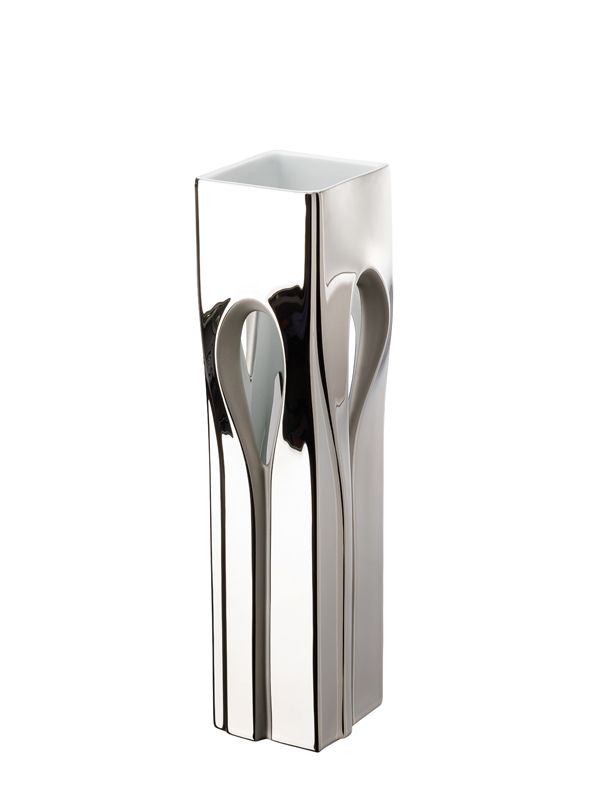 Vase Lapp platinum 26037 Zaha Hadid Rosenthal Cristallerie de Paris