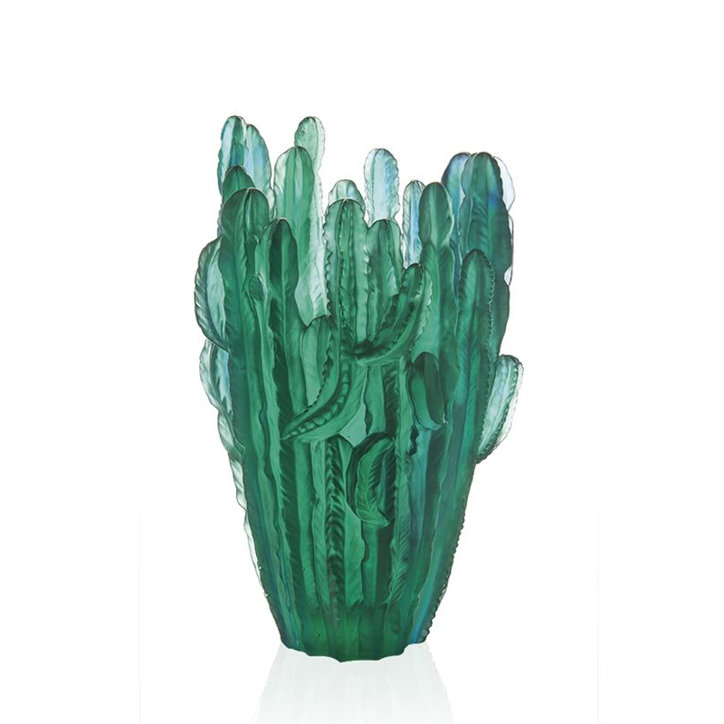 Vase vert GM 05673 Jardin de Cactus - Daum